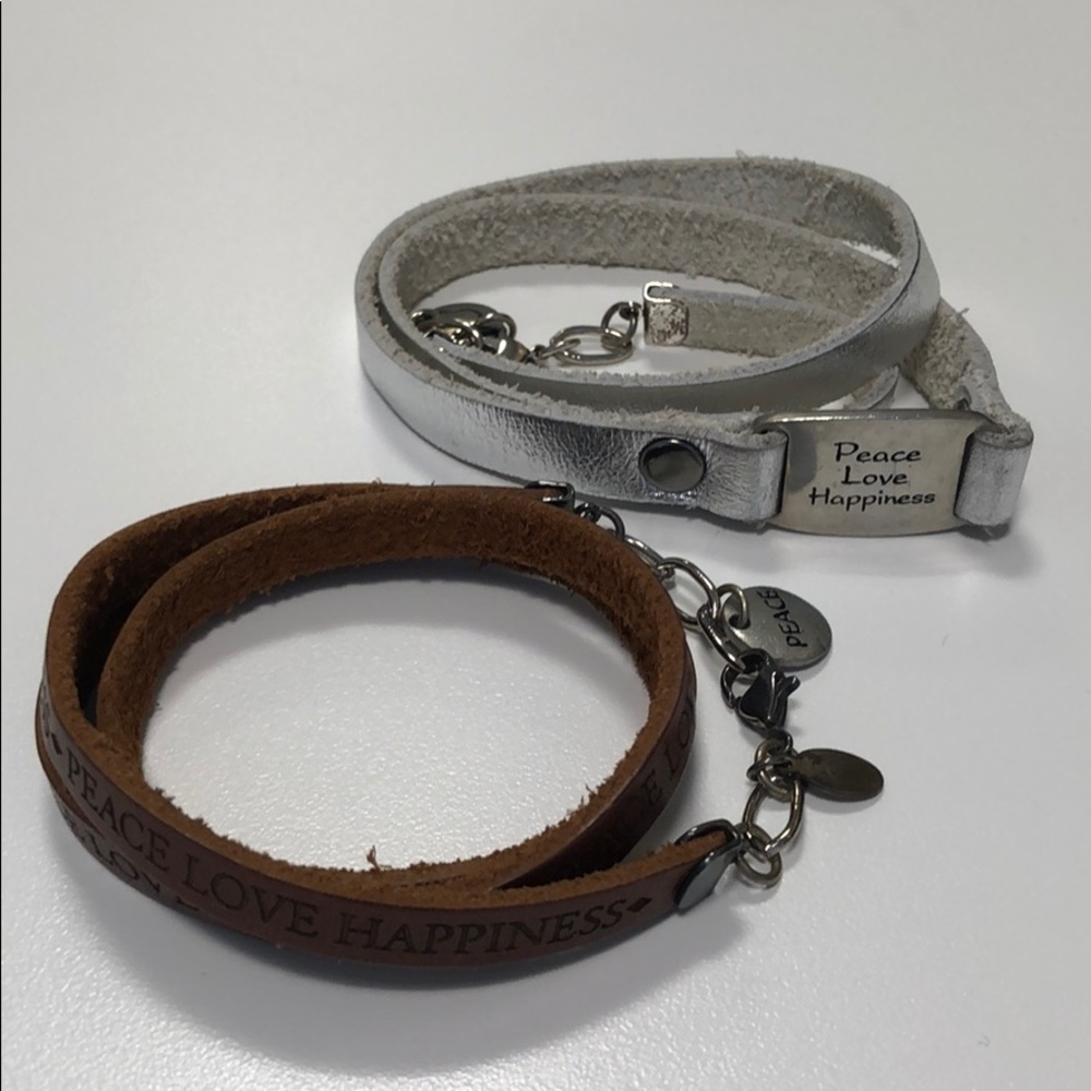 2 Dillon Rogers leather wrap bracelets